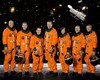 From the left are astronauts Michael J. Massimino, Michael T. Good, both mission specialists; Gregory C. Johnson, pilot; Scott D. Altman, commander; K. Megan McArthur, John M. Grunsfeld and Andrew J. Feustel, all mission specialists