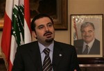  The leader of Lebanon&acute;s anti-Syrian parliamentary majority, Saad Hariri, son of former Lebanese prime minister Rafik Hariri, speaks during an interview with the Associated Press at his house in Beirut, Lebanon, Thursday Nov. 30, 2006. Hariri warned