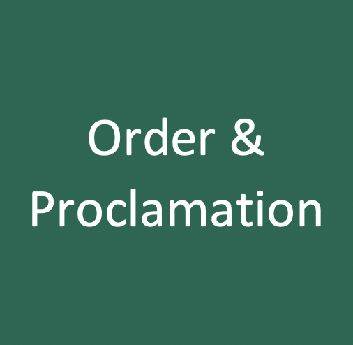 Order and Proclamation