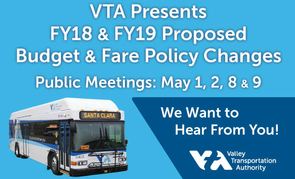 Graphic promoting 2017 public input sessions about budget and fare policy changes