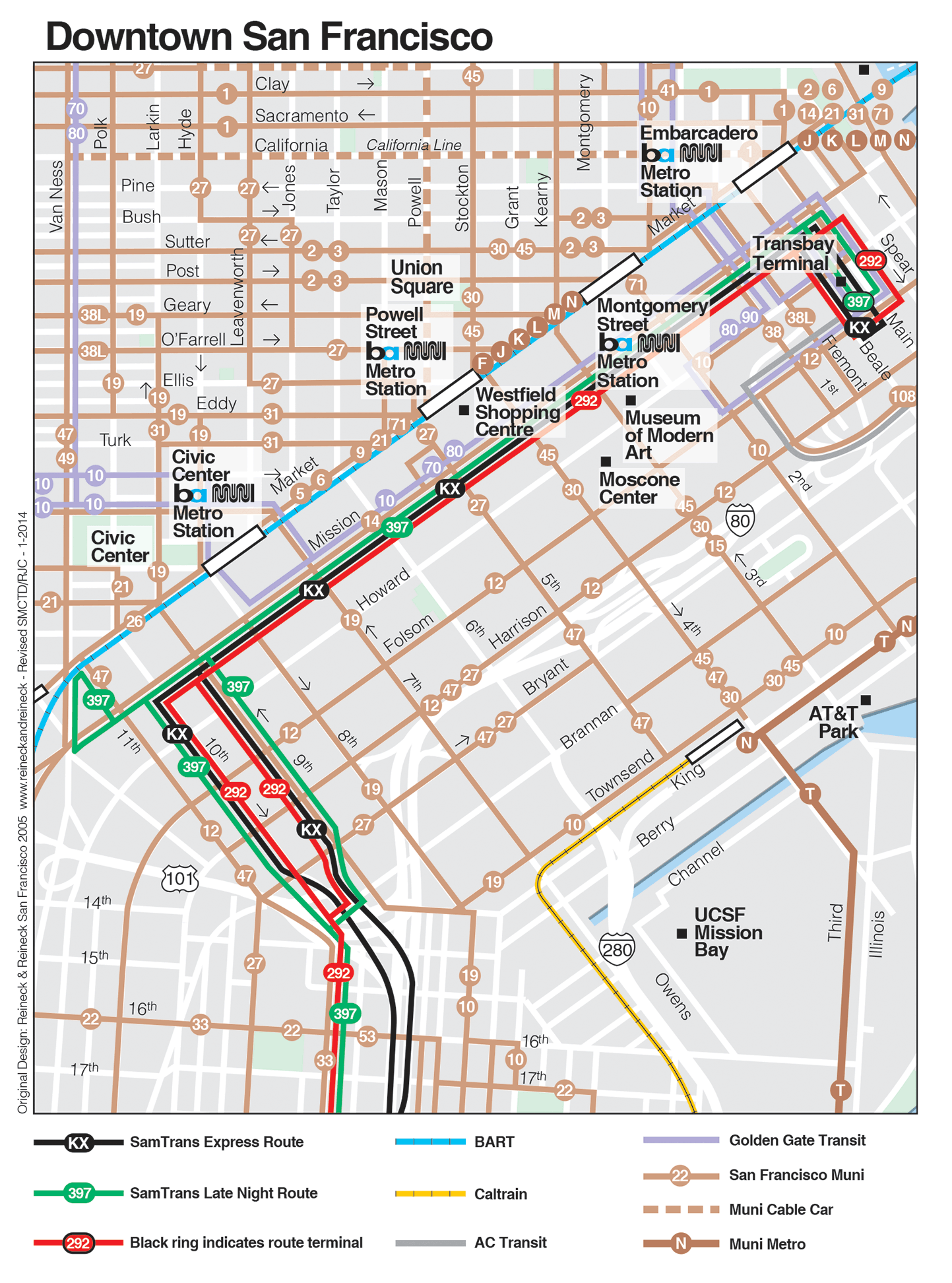 SamTrans System Map SF 1-2014
