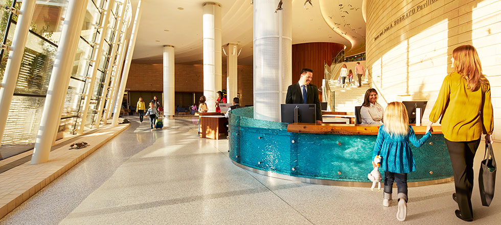 Lucile Packard Children's Hospital Stanford lobby and main entrance