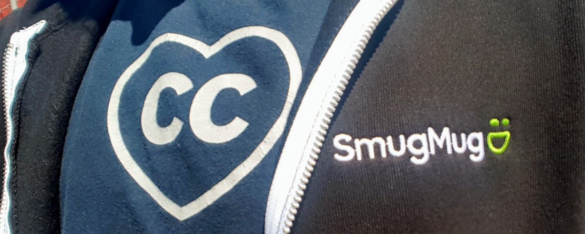 CC heart logo on a tshirt with Smugmug logo on a hoodie.