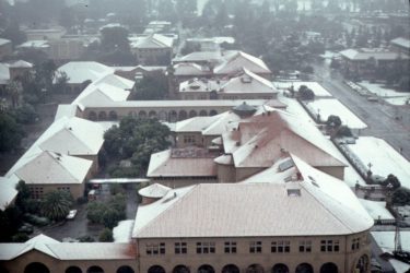 Snow covered roofs