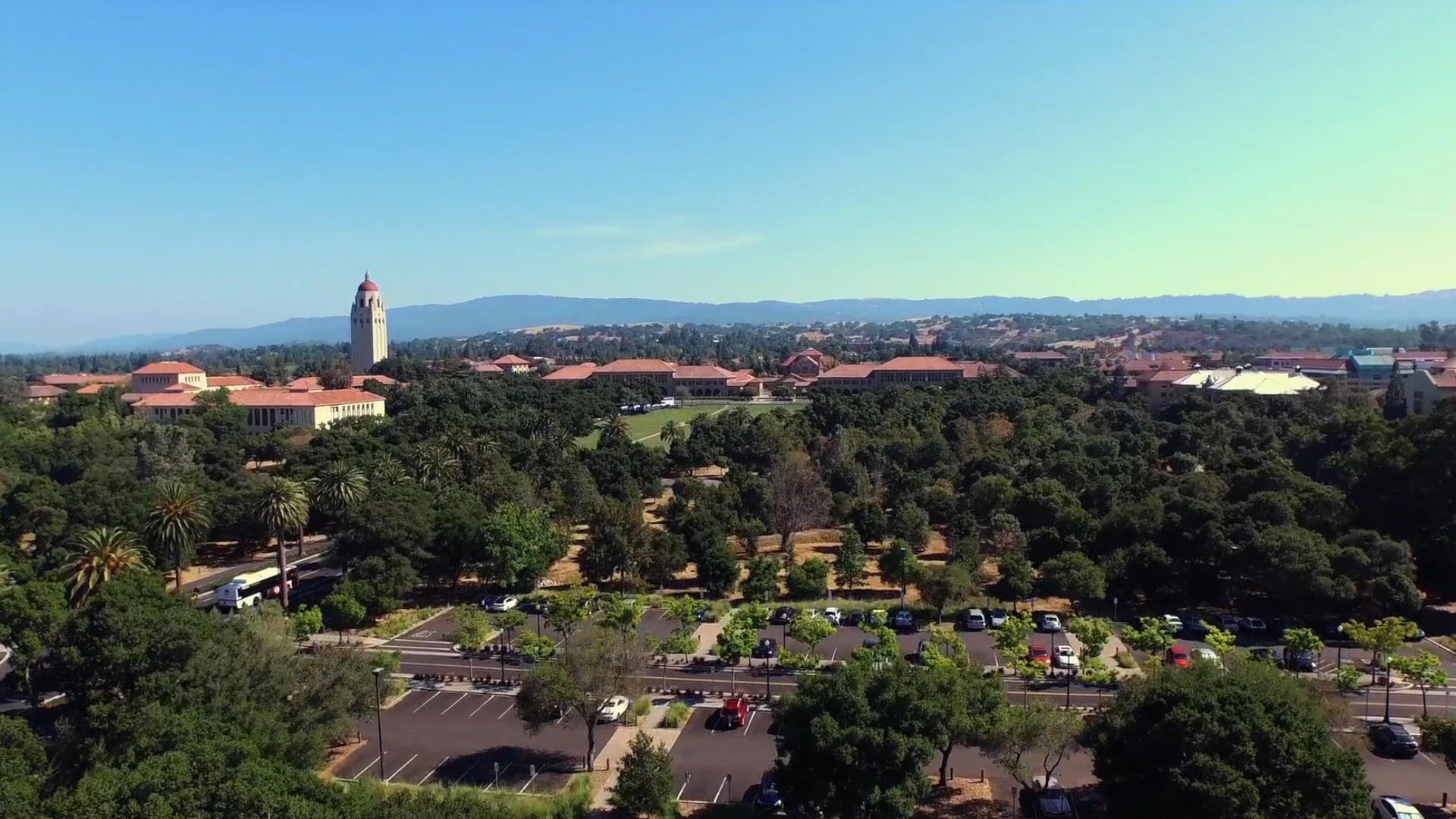 Aerial view of Stanford campus