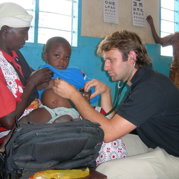 Doctor in Tanzania with stethoscope
